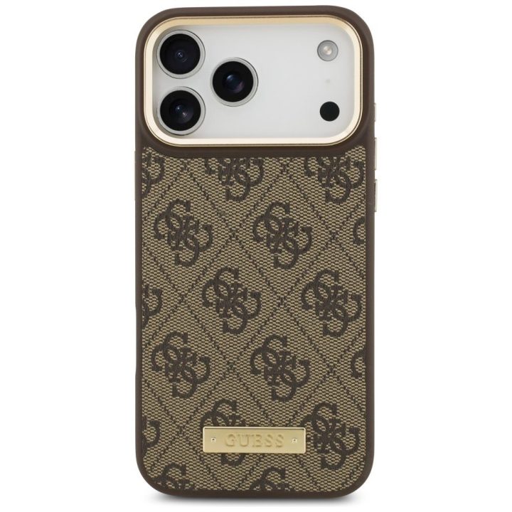 Telefono dėklas iPhone 17 Pro Max rudas su MagSafe Guess