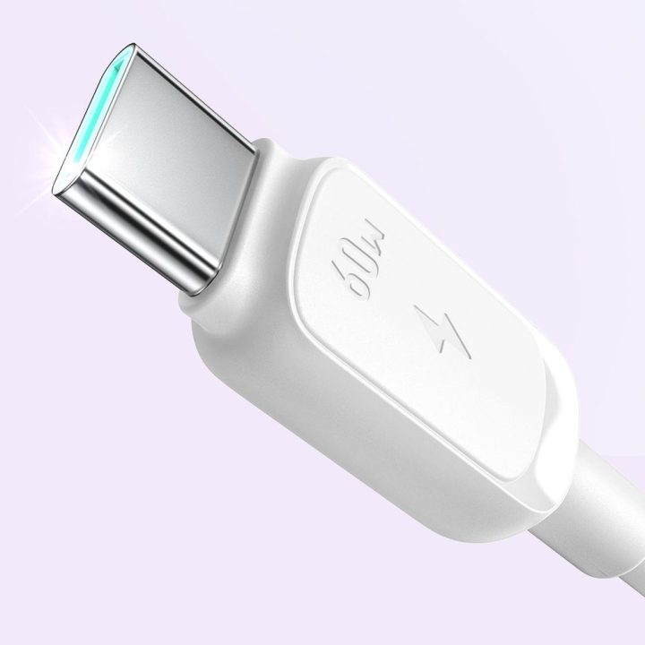 USB-C laidas 60 W 1,2 m baltas
