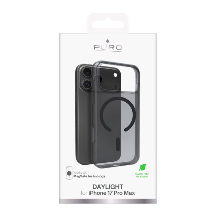 Puro Daylight Magsafe Compatible Silicone Case for iPhone 17 Pro Max - Translucent Black