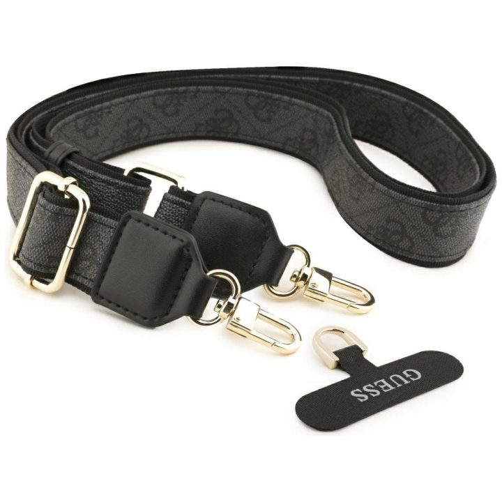 Guess 4G Strass Logo & Big Strap Metal Buttons MagSafe Case for iPhone Air - Black