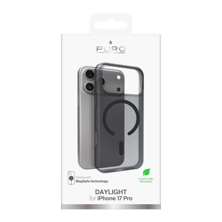 Puro Daylight Magsafe Compatible Silicone Case for iPhone 17 Pro - Translucent Black