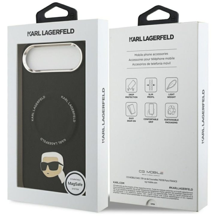 Telefono dėklas iPhone su MagSafe juodas Karl Lagerfeld