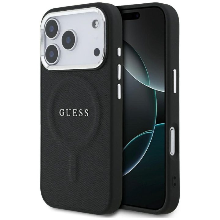 Telefono dėklas iPhone 17 Pro juodas su MagSafe Guess