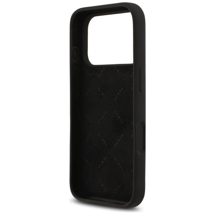 Telefono dėklas iPhone 17 Pro juodas silikoninis Guess