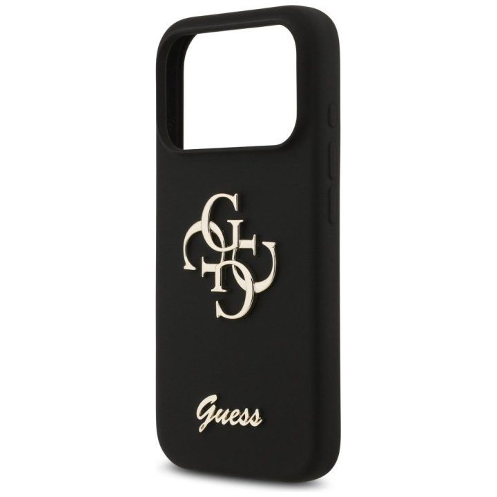 Telefono dėklas iPhone 17 Pro juodas silikoninis Guess