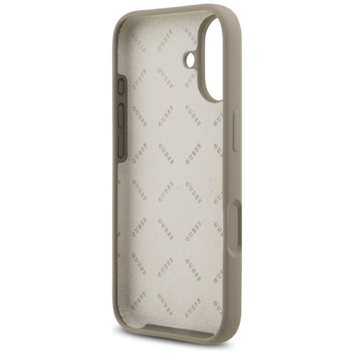 Telefono dėklas iPhone 17 rudas silikoninis Guess