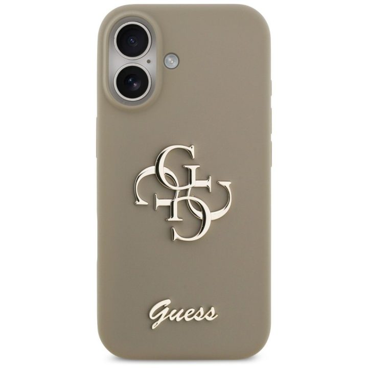 Telefono dėklas iPhone 17 rudas silikoninis Guess