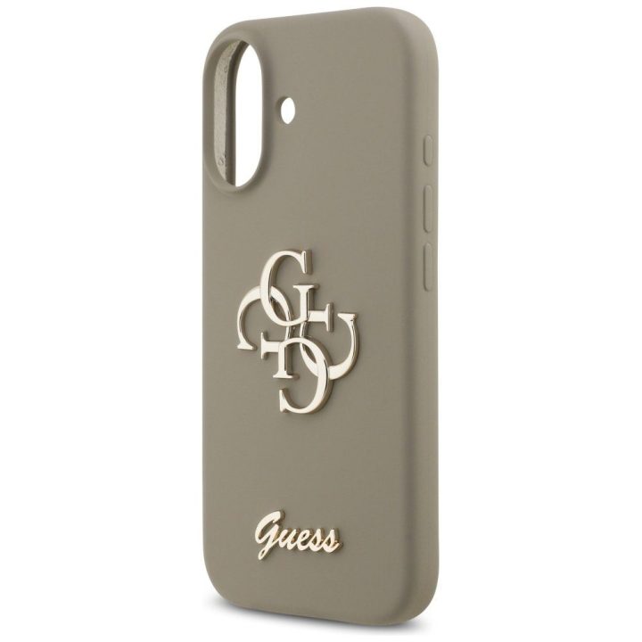 Telefono dėklas iPhone 17 rudas silikoninis Guess