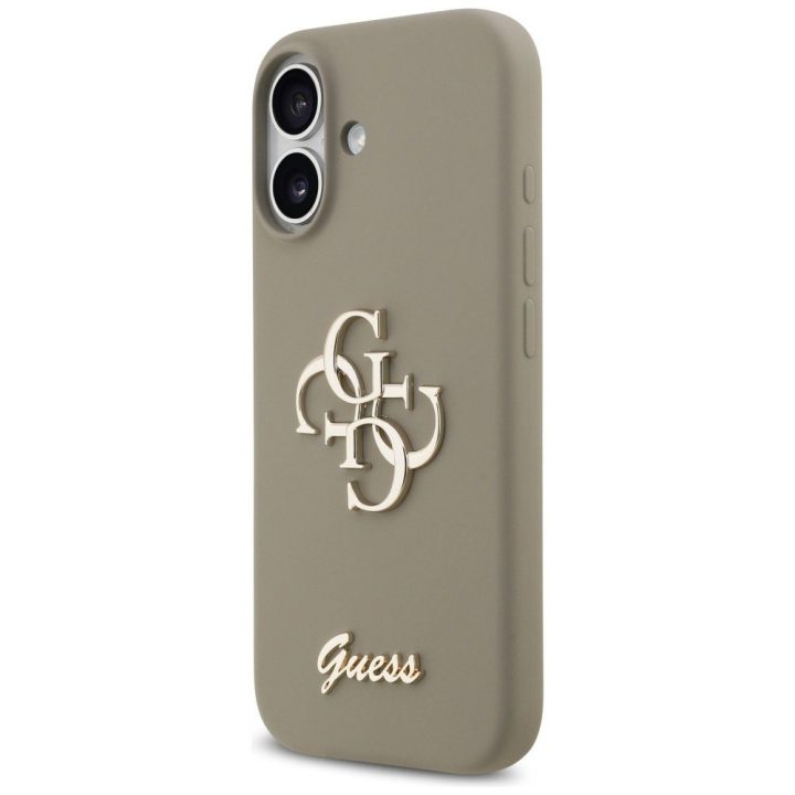 Telefono dėklas iPhone 17 rudas silikoninis Guess