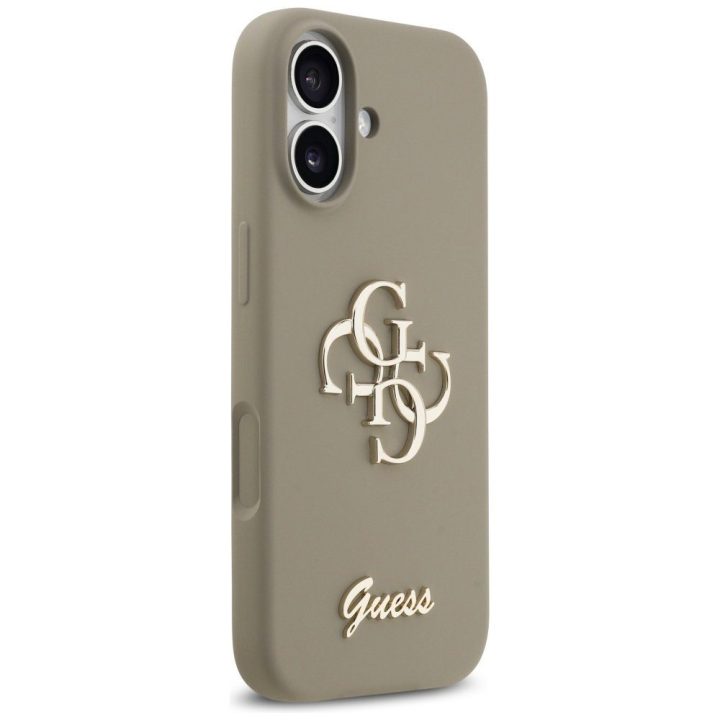 Telefono dėklas iPhone 17 rudas silikoninis Guess
