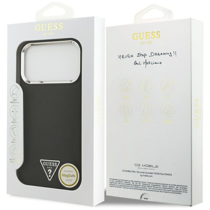 Telefono dėklas iPhone 17 Pro Max juodas su MagSafe Guess