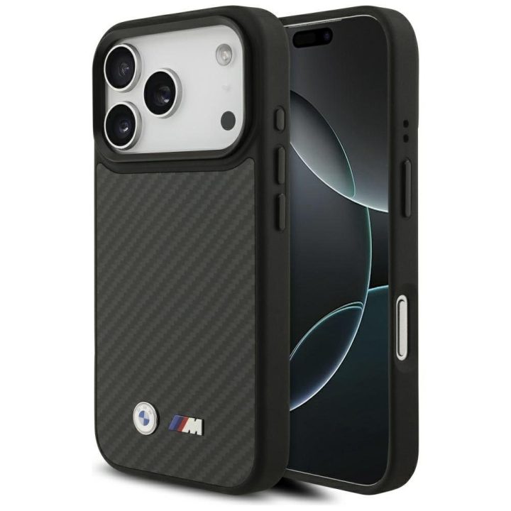 Telefono dėklas iPhone 17 Pro juodas Kevlar su MagSafe BMW