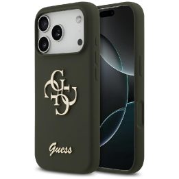 Silikoninis telefono dėklas iPhone 17 Pro Max žalias Guess