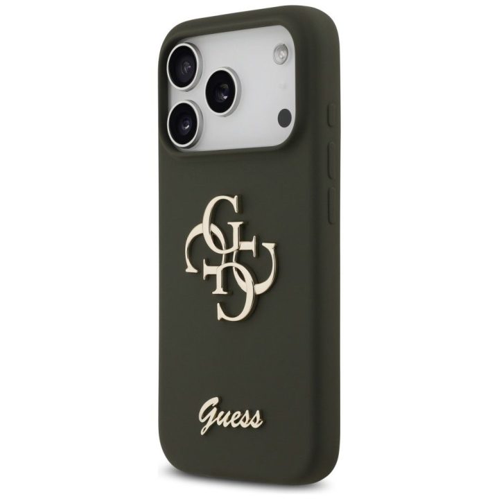 Silikoninis telefono dėklas iPhone 17 Pro Max žalias Guess