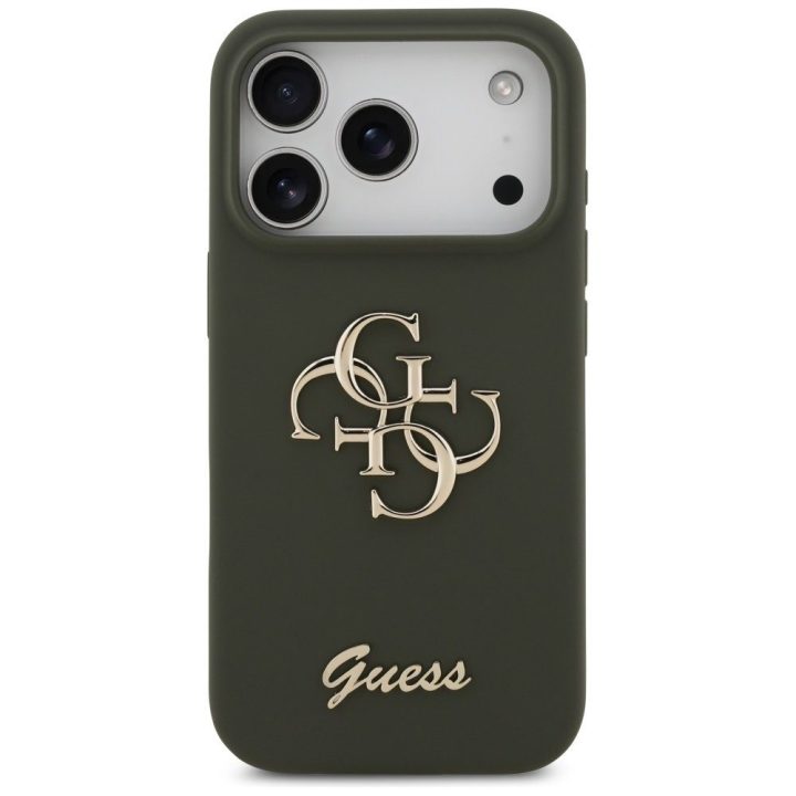 Silikoninis telefono dėklas iPhone 17 Pro Max žalias Guess