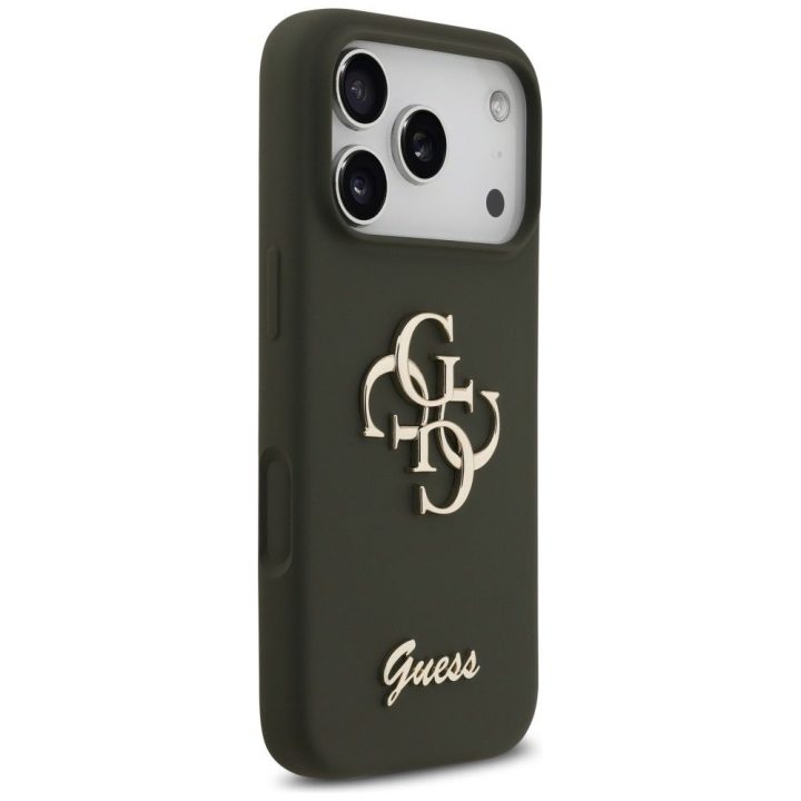 Silikoninis telefono dėklas iPhone 17 Pro Max žalias Guess