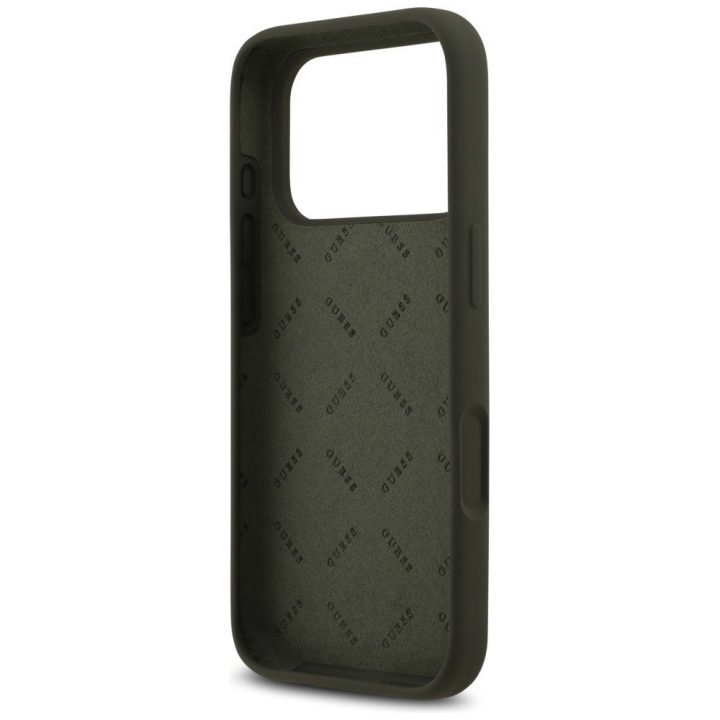 Silikoninis telefono dėklas iPhone 17 Pro Max žalias Guess
