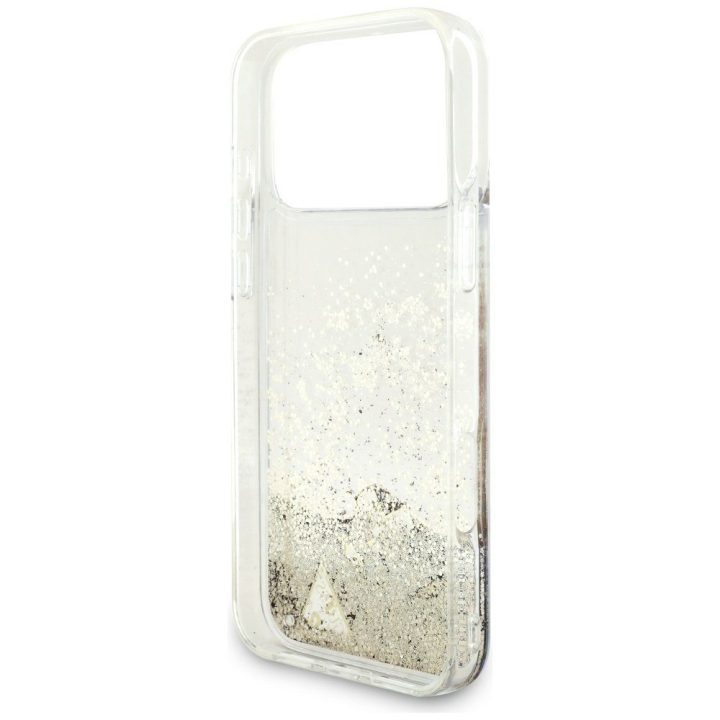 Guess Liq. Glitter 4 Charms Case for iPhone 17 Pro Max - Gold