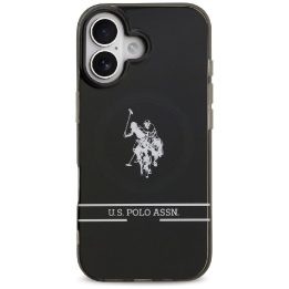 US Polo DH and Bottom Stripe Logo MagSafe iPhone 17 Case - Black