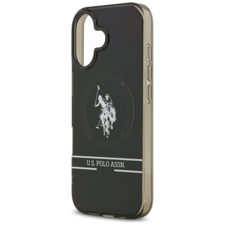 US Polo DH and Bottom Stripe Logo MagSafe iPhone 17 Case - Black