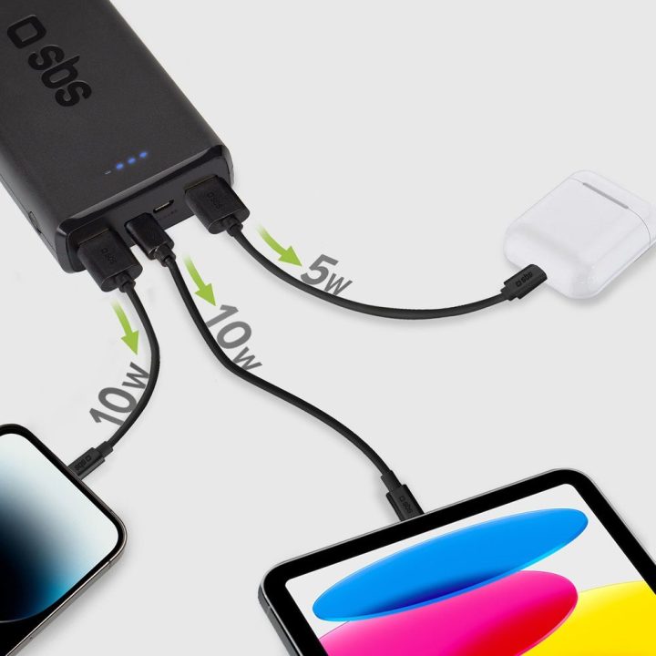 Išorinė baterija 20000 mAh juoda Puro