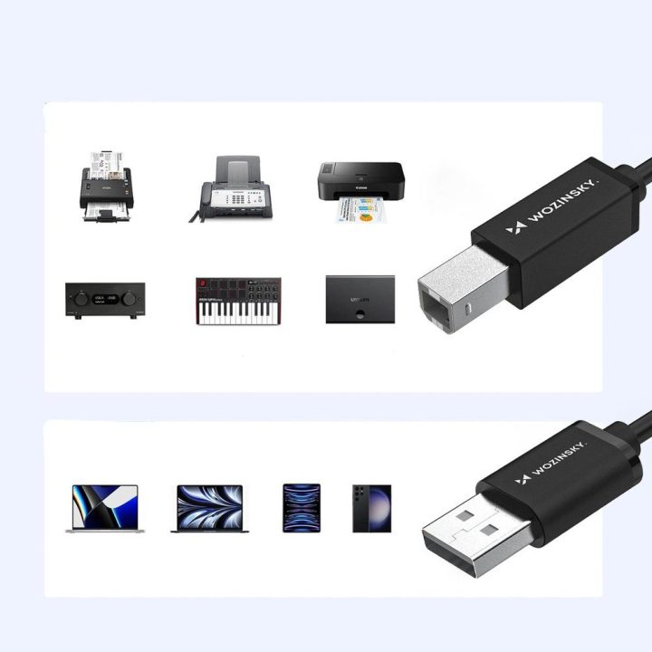 USB-B – USB-A laidas 1 m juodas