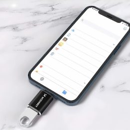 Lightning į USB-A adapteris OTG juodas