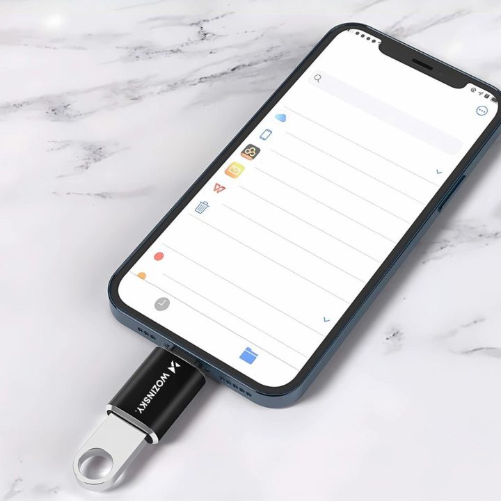 Lightning į USB-A adapteris OTG juodas