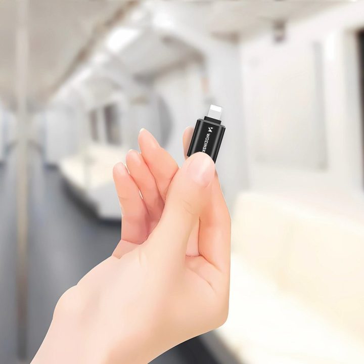 Lightning į USB-A adapteris OTG juodas