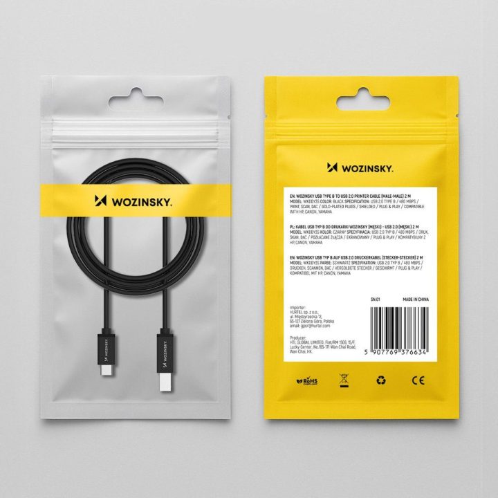 USB-B – USB-C laidas 1m juodas