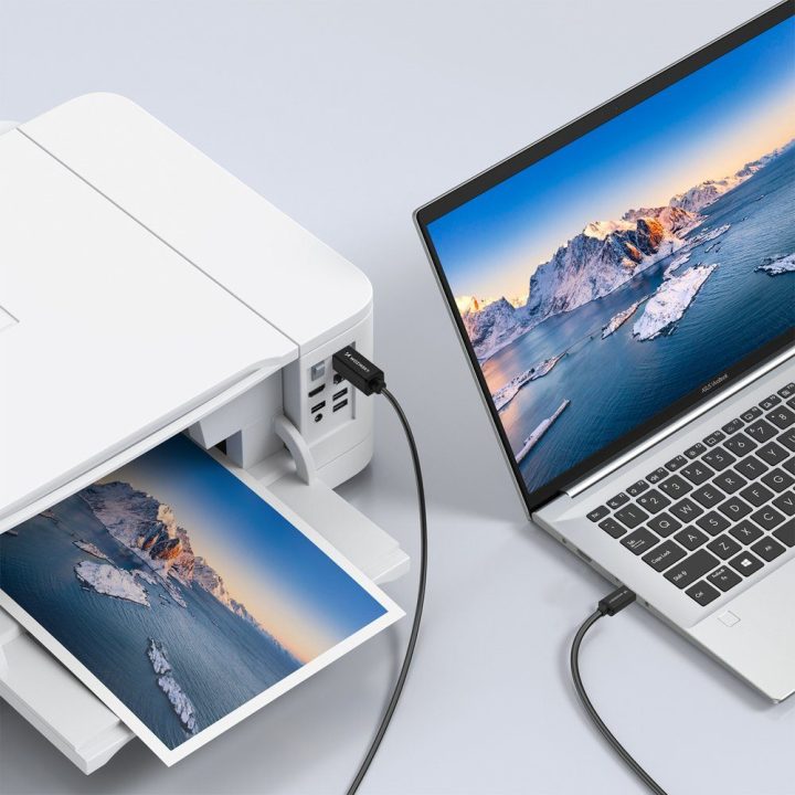 USB-B – USB-C laidas 1m juodas