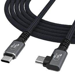 USB-C laidas Thunderbolt 4 240W 1m juodas kampinis