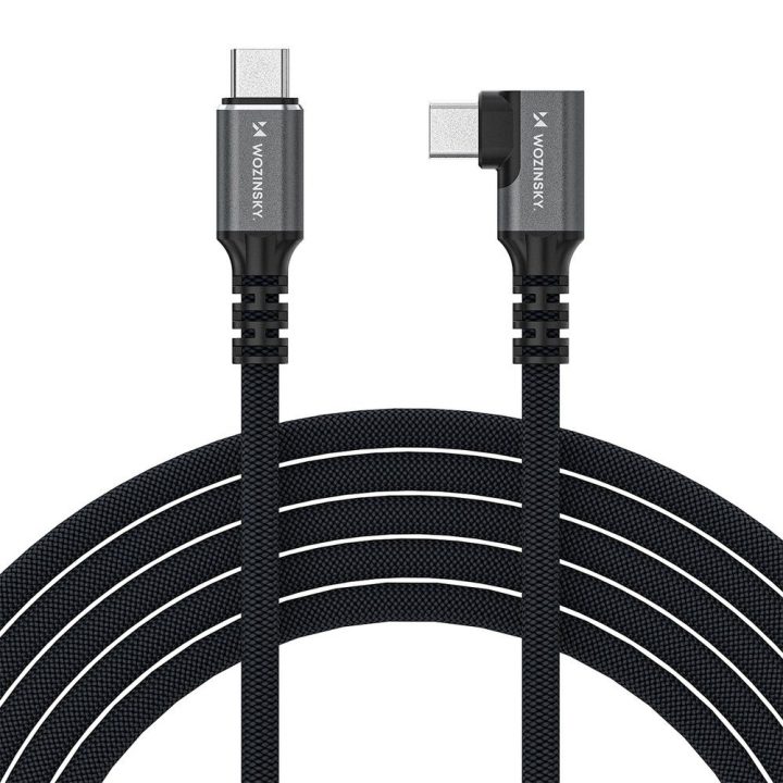 USB-C laidas Thunderbolt 4 240W 1m juodas kampinis