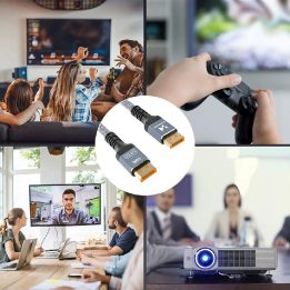 DisplayPort 2.1 kabelis 1m 16K@60Hz juodas