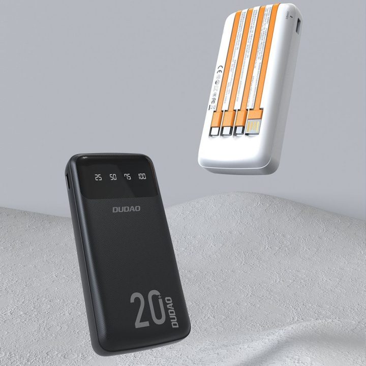 Išorinis akumuliatorius 20000 mAh su 3 laidais