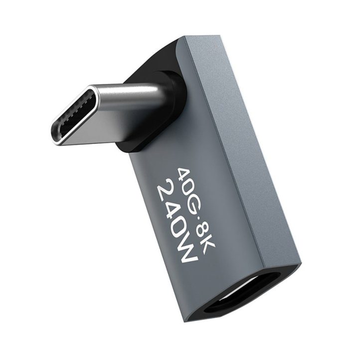 Kampinė USB-C perėjimo jungtis 240 W OTG , pilka