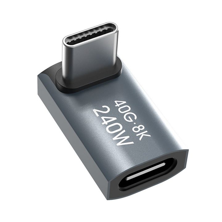 Kampinė USB-C perėjimo jungtis 240 W OTG , pilka