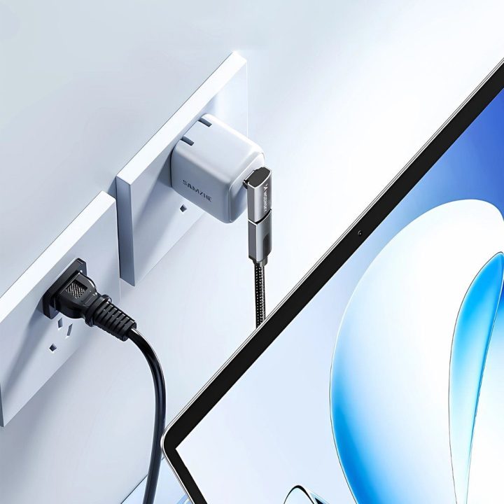Kampinė USB-C perėjimo jungtis 240 W OTG , pilka
