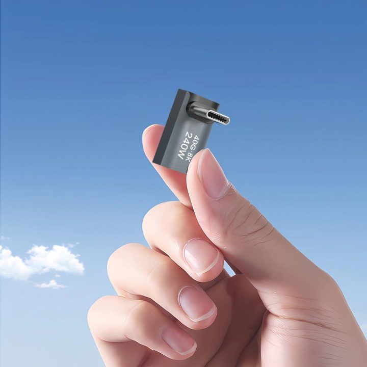 Kampinė USB-C perėjimo jungtis 240 W OTG , pilka
