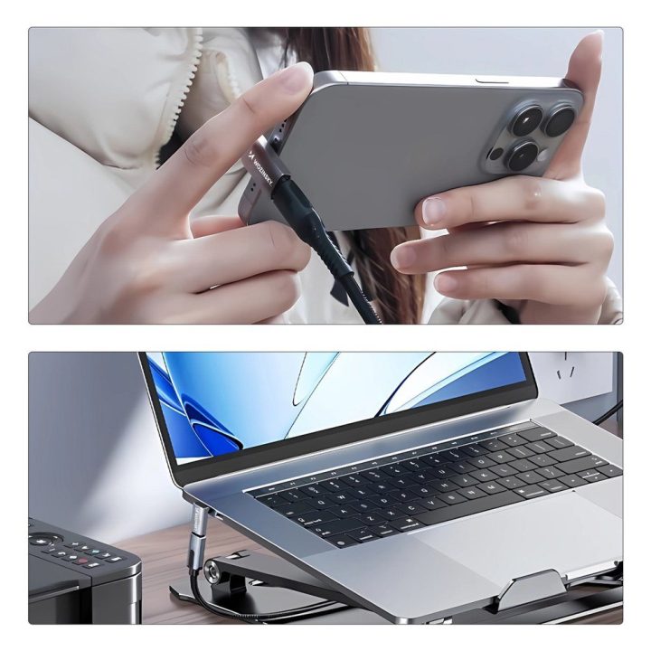 Kampinė USB-C perėjimo jungtis 240 W OTG , pilka