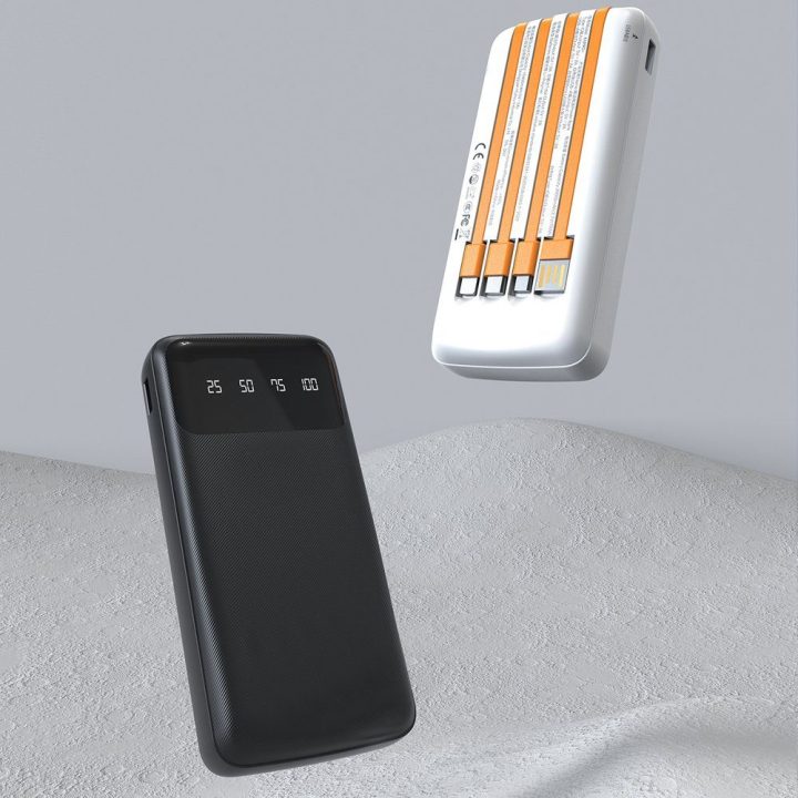 Išorinė baterija 10000mAh su USB C ir Lightning juoda