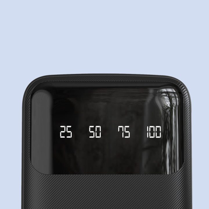 Išorinė baterija 10000mAh su USB C ir Lightning juoda