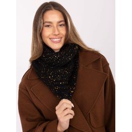 Šalikas juodas megztas su blizgiais akcentais AT Collection