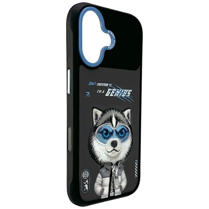 iPhone 17 dėklas juodas su vilko dizainu Nimmy