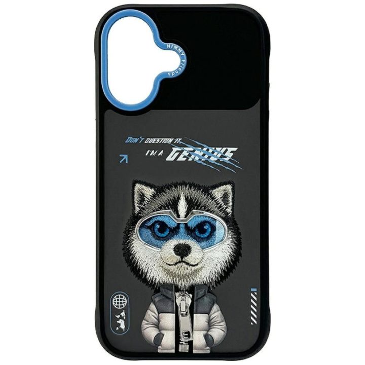 iPhone 17 dėklas juodas su vilko dizainu Nimmy