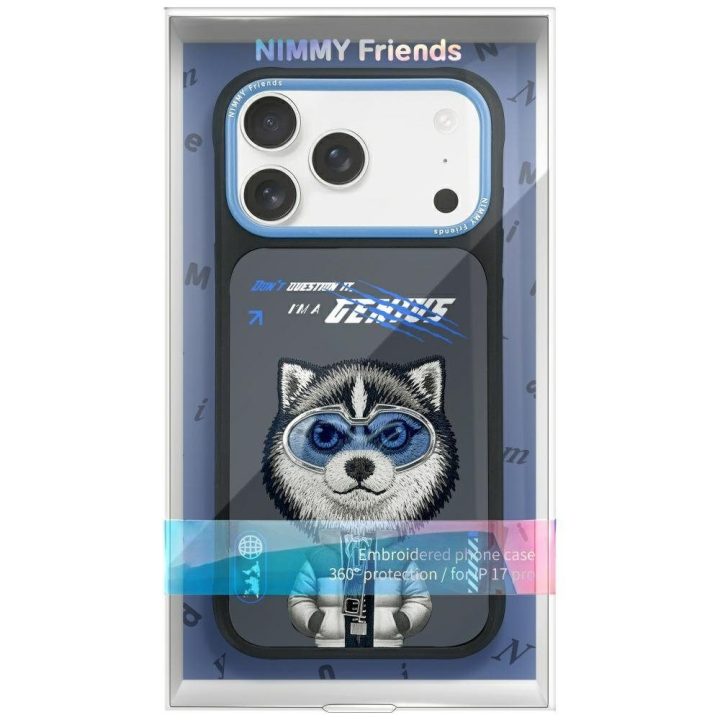 iPhone 17 Pro dėklas juodas su vilko dizainu Nimmy