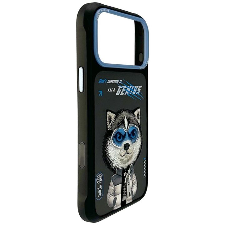iPhone 17 Pro dėklas juodas su vilko dizainu Nimmy