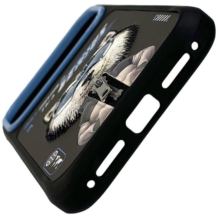 iPhone 17 Pro dėklas juodas su vilko dizainu Nimmy