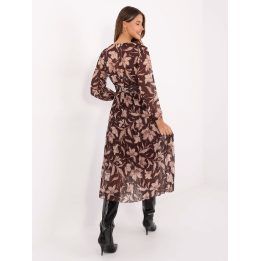 Suknelė ruda midi su gėlėtu raštu IT Girls