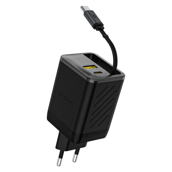 Sieninis įkroviklis 67W su USB-C laidu juodas